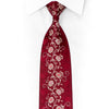 San-Dee Crimson Floral Vine Rhinestone Silk Necktie
