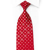 Paco Rabanne Men's Crystal Silk Necktie Silver Dots em vermelho com brilhos de prata