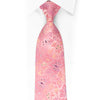 Blush Petal Silk Tie with Lilac Paisley & Multi-Crystal Blooms