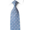 Steel Blue Silk Tie with Interlocking Circle Lattice & Magenta Crystal Scatter