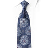 San-Dee navy blue silk rhinestone necktie with silver crystal sparkles, worn on white dress shirt, classic knot
