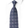 San-Dee midnight navy silk necktie with crystal rhinestones and silver lattice pattern styled with a white shirt