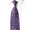 San-Dee purple medallion paisley rhinestone silk necktie styled on white dress shirt showing intricate lavender floral pattern with crystal rhinestone detail