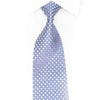 Blue Silver Geometric Rhinestone Silk Necktie With Red Sparkles
