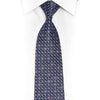 Silver Trellis On Navy Rhinestone Silk Necktie