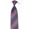 Rhinestone Silk Necktie – Navy & Pink Geometric with Silver Sparkles