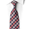 Luxury Grey Plaid Silk Tie with Crystal Accents | Handmade Designer Tartan Necktie | San-Dee-204