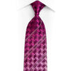 Gravata de seda com strass xadrez roxo prateado com brilhos prateados