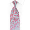 Gravata floral de acanto rosa em seda com strass azul claro