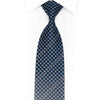 Silver Navy Checkered Rhinestone Silk Tie With Silver Sparkles
