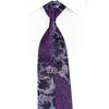 Blue Acanthus On Blue Rhinestone Silk Necktie - 1