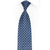 Blue Foulard Rhinestone Silk Tie With Silver Sparkles - 1