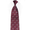 Blue Interlocking Pattern On Burgundy Rhinestone Silk Tie