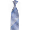 Blue Silver Checkered Rhinestone Tie With Silver Sparkles