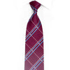 Blue Striped On Burgundy Rhinestone Tie With Silver