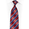 Blue Striped On Red Geometric Rhinestone Crystal Necktie - 1