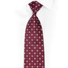 Burgundy Silver Woven Silk Tie with Rhinestones and Silver