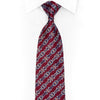 Cartouche Striped On Burgundy Rhinestone Silk Tie