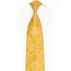 Damask On Yellow Rhinestone Silk Tie With Gold Sparkles - 1