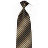 Diagonal Stripe Woven Silk Necktie - Brown & Golden Tones