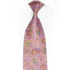 Floral On Mauve Rhinestone Silk Tie - 1