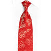 Floral On Red Rhinestone Tie With Silver Sparkles - 1