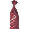Geometric Circles On Burgundy Rhinestone Silk Necktie - 1