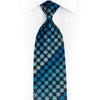 Geometric Design On Navy Blue Silk Rhinestone Tie