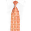 Geometric Floral On Peach Orange Rhinestone Silk Tie