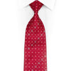 Geometric On Red Rhinestone Silk Necktie With Silver