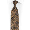 Gold Baroque On Navy Diamante Rhinestone Silk Tie - 1