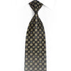 Gold Cartouche On Navy Rhinestone Silk Necktie With Gold