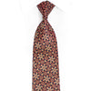 Gold Geometric Trellis On Burgundy Blue Rhinestone Silk Tie