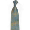 Gold Interlocking Chains On Blue Rhinestone Silk Tie - 1