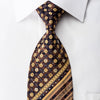 Rogers Dail Men’s Rhinestone Silk Necktie Golden Stripes & 
