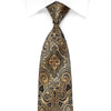 Pierre Cardin Men’s Crystal Silk Necktie Golden Black Damask