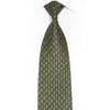 Green Gold Filigree On Brown Rhinestone Silk Necktie