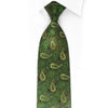 Green Paisley On Brown Rhinestone Tie With Gold Sparkles - 1
