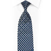 Light Blue Geometric On Navy Rhinestone Silk Tie With Blue