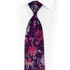 Maroon Navy Checker & Floral Rhinestone Tie - 1