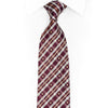 Maroon Silver Plaid Rhinestone Silk Tie With Gold Sparkles