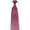 Mauve Geometric Design On Pink Rhinestone Silk Necktie