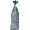 Mauve Paisley On Teal Rhinestone Silk Necktie With Sparkles