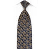 Daks Men's Crystal Silk Necktie Golden Scrolls On Navy With Sparkles - San-Dee