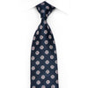 Indian Homme Men’s Silk Necktie Silver Medallions On Navy 