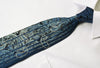 Nina Ricci Mens Silk Rhinestone Necktie Paisley On Navy Blue