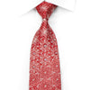 Premierlux Men’s Silk Rhinestone Necktie Silver Floral on 