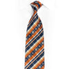 Orange Blue Silver Plaid Rhinestone Silk Necktie