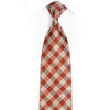 Orange Plaid Rhinestone Silk Necktie With Blue Sparkles - 1