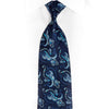 Paisley On Blue Rhinestone Silk Tie - 1